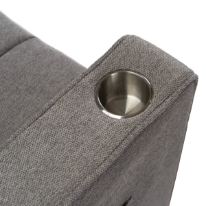 CANAPEA RABATABILA, ARTIM MEBLE, REALIZAT DIN MATERIAL TEXTIL GRI INCHIS SI METAL, STIL MODERN - Img 14