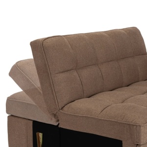 CANAPEA RABATABILA, ARTIM MEBLE, REALIZAT DIN MATERIAL TEXTIL MARO SI METAL, STIL MODERN - Img 11