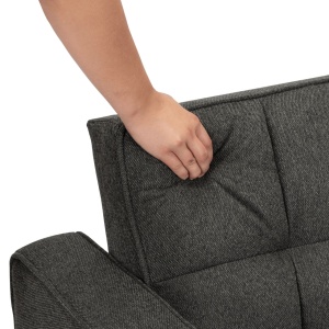 CANAPEA RABATABILA, ARTIM MEBLE, REALIZAT DIN MATERIAL TEXTIL NEAGRA SI METAL, STIL MODERN - Img 3