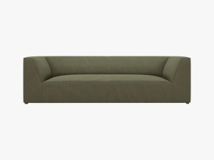 CANAPEA RUBY, CU 3 LOCURI, VRDE, CU TAPITERIE DIN CATIFEA REIATA MATA, MICADONI