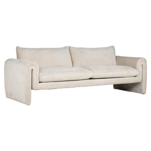 CANAPEA SANDRO, ALB CHENILLE, S5143, CONFECTIONAT DIN LEMN DE PIN, PLACAJ, SPUMA SI 100% POLIESTER, RICHMOND INTERIOR