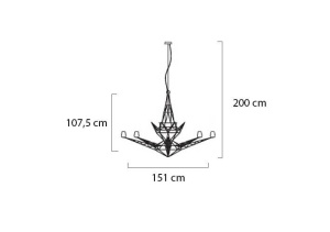 CANDELABRU ESTRELLA 150, NEGRU, DIN METAL, STIL MODERN, B2 - Img 2