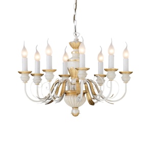 CANDELABRU FIRENZE SP8, ALB, DIN METAL, STIL MODERN