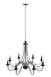 CANDELABRU RUSTIC APP648-8CP, 137X84 cm, NEGRU, DIN METAL, STIL RUSTIC, TU - Img 3