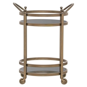 CARUCIOR PENTRU SERVIRE HENDRICKS, 212944, AURIU, CONFECTIONAT DIN ALUMINIU, METAL SI STICLA, STIL MODERN - Img 2