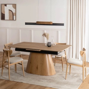 CEL MAI MIC PRET!!!MASA EXTENSIBILA 160-200CM, ARTIM MEBLE, REALIZATA DIN METAL, LEMN SI CERAMICA, CULOARE MARMURA STEJAR/STEJAR, STIL MODERN - Img 2