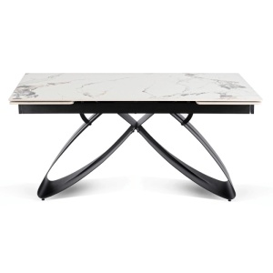 CEL MAI MIC PRET!!!MASA EXTENSIBILA 160-240CM, ARTIM MEBLE, REALIZATA DIN METAL SI CERAMICA, CULOARE MARMURA ALBA/NEGRU, STIL MODERN - Img 7