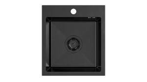 CHIUVETA BUCATARIE REA LUKE 90, CU BATERIE, NEGRU, DIN INOX, CALITATE SUPERIOARA - Img 3