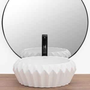 CHIUVETA REA CHIC, 40CM, ALBA, MONTAJ PE BLAT, DIN CERAMICA, CALITATE SUPERIOARA, REA - Img 3