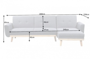 COLTAR 260CM, SKAGEN, COD 40434, TAPITERIE GRI, DESIGN SCANDINAV
