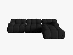 COLTAR BELLIS, CU 4 LOCURI, NEGRU, CU TAPIETRIE DIN TEXTIL 3D SONIC, MICADONI