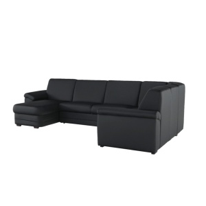COLTAR BITER U, TIP U, MODEL STANGA, NEGRU, DIN PIELE ECOLOGICA, EXTENSIBIL, SPATIU DEPOZITARE, STIL MODERN, TK - Img 8
