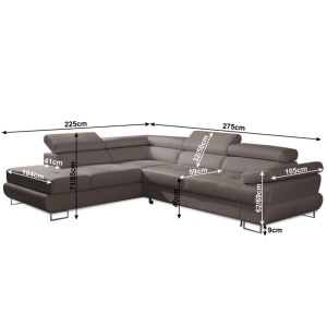 COLTAR BUTON R, MODEL STANGA, GRI/MARO, DIN PIELE ECOLOGICA, EXTENSIBIL, SPATIU DEPOZITARE, STIL MODERN, TK - Img 2