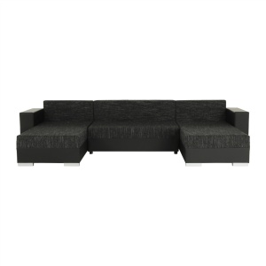 COLTAR ESSEN, UNIVERSAL (S/D), NEGRU, DIN PIELE ECOLOGICA SI TEXTIL, EXTENSIBIL, SPATIU DEPOZITARE, STIL MODERN, TK - Img 7