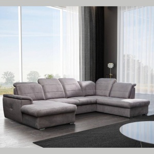 COLTAR EXTENSIBIL 320CM, BERGAMO U, GRI DESCHIS, DIN STOFA FINA DE CALITATE SUPERIOARA - Img 5