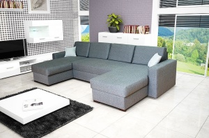 COLTAR EXTENSIBIL BOSTON GRI CU LADA DE DEPOZITARE DESIGN MODERN - Img 1