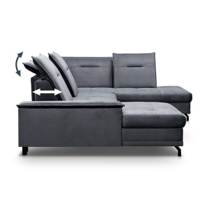 COLTAR EXTENSIBIL DEOSEBIT, BRUNO U 364CM, DIN TEXTIL FOARTE FIN DE CULOARE GRI, CONFORT SPORIT - Img 3