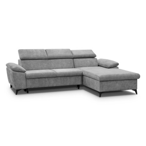 COLTAR EXTENSIBIL DREAPTA, COLIN 274CM, DIN TEXTIL FOARTE FIN DE CULOARE GRI DESCHIS, CONFORT SPORIT