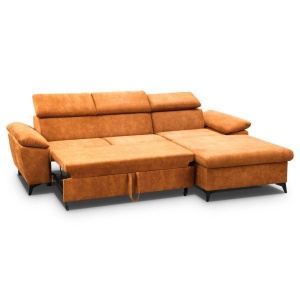 COLTAR EXTENSIBIL DREAPTA, COLIN 274CM, DIN TEXTIL FOARTE FIN DE CULOARE CUPRU, CONFORT SPORIT - Img 4