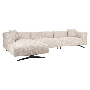 COLTAR HOXTON CU 3 LOCURI + SEZLONG PE STANGA, BE TRENDY NATURE 01, S5172, CONFECTIONAT DIN LEMN DE PIN, METAL, SPUMA SI 100% POLIESTER, RICHMOND INTERIOR