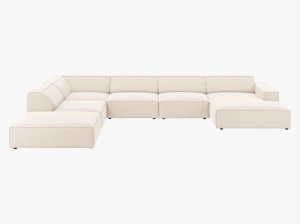 COLTAR JODIE, STANGA, 7 LOCURI, 364 CM, DIVERSE CULORI SI MATERIALE, DESIGN DEOSEBIT - Img 3