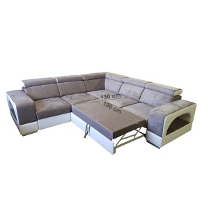 COLTAR KAMELIA, ALB/MARO, PIELE ECOLOGICA SI TEXTIL, EXTENSIBIL, SPATIU DEPOZITARE, UNIVERSAL (S/D), STIL MODERN, TK - Img 4