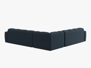 COLTAR LISA, 6 LOCURI, 310 CM, ALBASTRU INCHIS 77, TAPITERIE DIN STOFA, DESIGN DEOSEBIT - Img 3
