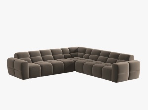 COLTAR LISA, 6 LOCURI, 310 CM, MARO DESCHIS, TAPITERIE DIN CATIFEA, DESIGN DEOSEBIT - Img 2