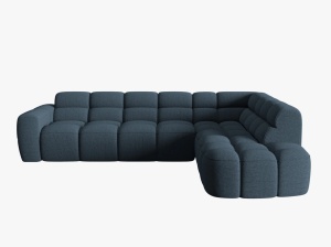 COLTAR LISA, DREAPTA, 5 LOCURI, 293 CM, ALBASTRU INCHIS 77, TAPITERIE DIN STOFA, DESIGN DEOSEBIT