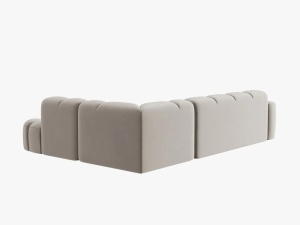 COLTAR LISA, DREAPTA, 5 LOCURI, 293 CM, BEJ DESCHIS, TAPITERIE DIN CATIFEA, DESIGN DEOSEBIT - Img 4