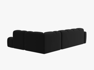 COLTAR LISA, DREAPTA, 5 LOCURI, 293 CM, NEGRU, TAPITERIE DIN CATIFEA, DESIGN DEOSEBIT - Img 4