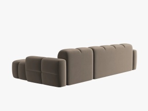 COLTAR LISA, DREAPTA, 5 LOCURI, 310 CM, MARO DESCHIS, TAPITERIE DIN CATIFEA, DESIGN DEOSEBIT - Img 4
