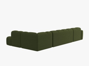 COLTAR LISA, DREAPTA, 7 LOCURI, 387 CM, VERDE OLIVE 35, TAPITERIE DIN STOFA, DESIGN DEOSEBIT - Img 3