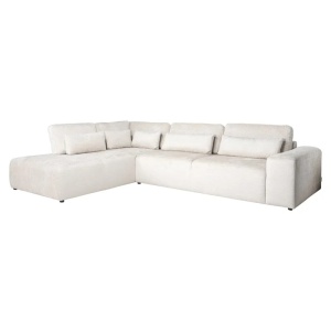COLTAR LUND CU 3 LOCURI + SEZLONG PE STANGA, FUSION CREM 02, S52303AR+OTML.E371, CONFECTIONAT DIN LEMN, ARCURI, METAL SI 100% POLIESTER, RICHMOND INTERIOR