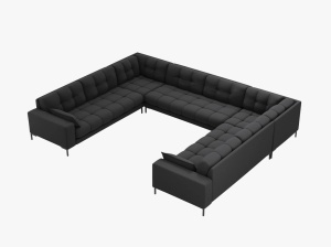 COLTAR MAMAIA, CU 9 LOCURI, GRI INCHIS, CU TAPITERIE DIN TEXTIL STRUCTURAT NEVE, MICADONI