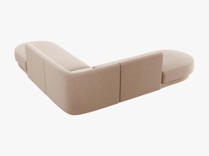 COLTAR MILEY, 5 LOCURI, 248 CM, CAPPUCCINO 40, TAPITERIE DIN CATIFEA, DESIGN DEOSEBIT - Img 2