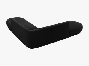 COLTAR MILEY, 5 LOCURI, 248 CM, NEGRU 19, TAPITERIE DIN CATIFEA, DESIGN DEOSEBIT - Img 2
