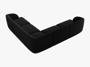 COLTAR MILEY, 5 LOCURI, NEGRU 19, TAPITERIE DIN CATIFEA, DESIGN DEOSEBIT - Img 2