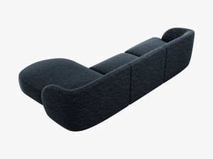 COLTAR MILEY DREAPTA, 4 LOCURI, 255 CM, ALBASTRU 86, TAPITERIE CHENILLE, DESIGN DEOSEBIT - Img 3