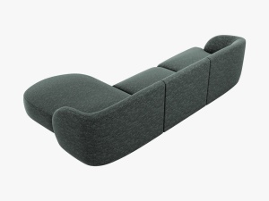 COLTAR MILEY DREAPTA, 4 LOCURI, 255 CM, ALBASTRU PETROL 78, TAPITERIE CHENILLE, DESIGN DEOSEBIT - Img 2