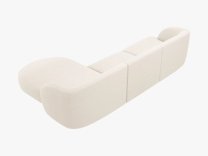 COLTAR MILEY DREAPTA, 4 LOCURI, 255 CM, BEJ DESCHIS 22, TAPITERIE BOUCLE, DESIGN DEOSEBIT - Img 2