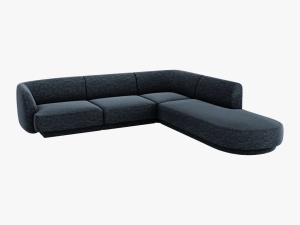 COLTAR MILEY DREAPTA, 6 LOCURI, 258 CM, ALBASTRU 86, TAPITERIE CHENILLE, DESIGN DEOSEBIT