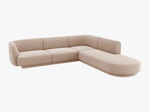 COLTAR MILEY DREAPTA, 6 LOCURI, 258 CM, CAPPUCCINO 40, TAPITERIE DIN CATIFEA, DESIGN DEOSEBIT