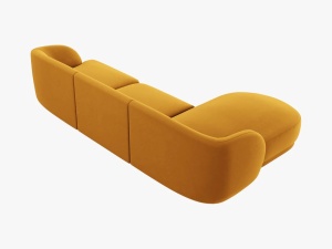 COLTAR MILEY STANGA, 4 LOCURI, 255 CM, GALBEN 68, TAPITERIE DIN CATIFEA, DESIGN DEOSEBIT - Img 3