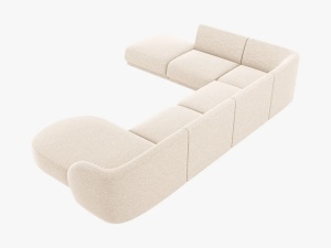 COLTAR MILEY STANGA, 6 LOCURI, 327 CM, BEJ DESCHIS 23, TAPITERIE CHENILLE, DESIGN DEOSEBIT - Img 2