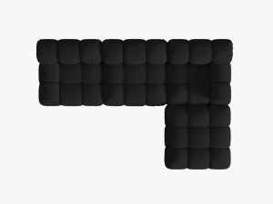 COLTAR MODULAR BELLIS, 4 LOCURI, 282 CM, NEGRU 19, TAPITERIE DIN CATIFEA 3D, DESIGN DEOSEBIT - Img 4