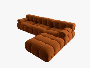 COLTAR MODULAR BELLIS, 4 LOCURI, 282 CM, SCORTISOARA 56, TAPITERIE DIN CATIFEA, DESIGN DEOSEBIT - Img 4