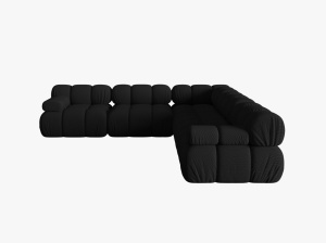COLTAR MODULAR BELLIS, 5 LOCURI, 282 CM, NEGRU 19, TAPITERIE DIN CATIFEA 3D, DESIGN DEOSEBIT - Img 5