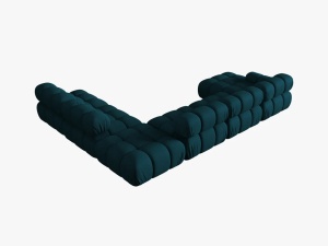 COLTAR MODULAR BELLIS, DREAPTA, 6 LOCURI, 379 CM, BLEUMARIN 87, TAPITERIE DIN CATIFEA 3D, DESIGN DEOSEBIT - Img 3
