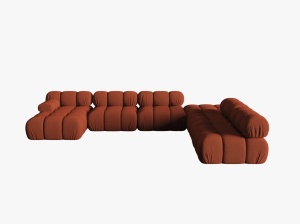 COLTAR MODULAR BELLIS, DREAPTA, 6 LOCURI, 379 CM, SCORTISOARA 44, TAPITERIE DIN CATIFEA 3D, DESIGN DEOSEBIT